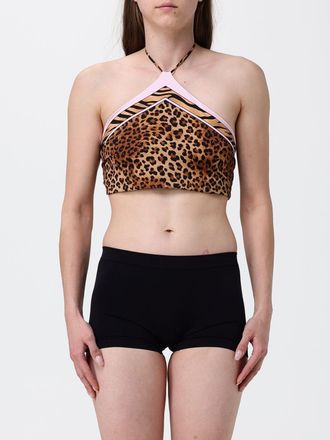 MC2 Saint Barth Top bikini con stampa animalier e scollatura allamericana