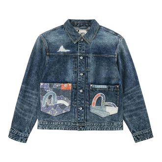 Evisu Ht, Denim Jacket w/ Boro Seagull Patch Pocket