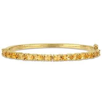 Mimi & Max 6 3/4 CT TGW Oval-Cut Citrine Bangle In Yellow Plated Sterling Silver