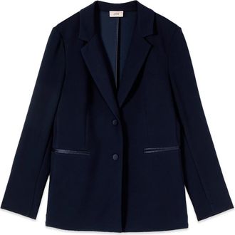 Oltre Scuba Jersey Blazer - Dames - Blazers - Blauw - S - Leer - Jassen