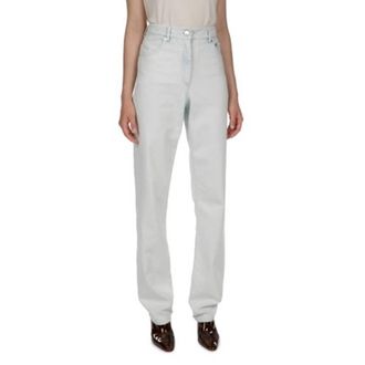 Bally Bleached White Denim High-Waist Jeans, Brand Size 40 ( US Size 4 )