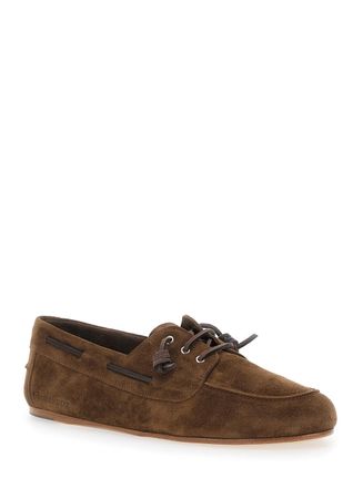 Dsquared2 Mens Boat Shoes Lum0118 Brown Suede Calf Leather Loafers