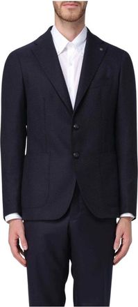 Tagliatore Heren, Jassen, Blauw, Maat: 3XL Wol