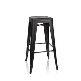 hjh OFFICE taburete de bar Metal Negro mate