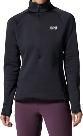 Mountain Hardwear Polartec Power Stretch Pro 1/4 Zip Jacket In Dark Storm