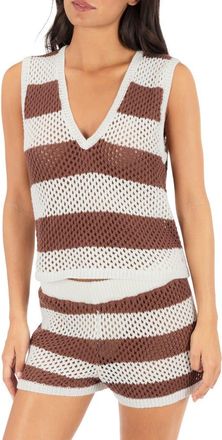 Hurley Stripe Cover-Up Sleeveless Top in Mole Stripe at Nordstrom, Size X-Small