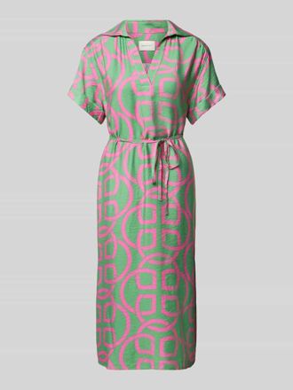 GANT Midikleid mit Bindegürtel in Fuchsia, Größe 38