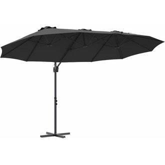 vidaXL Parasol De Jard&iacute;n Tipo Cantilever Negro 372 X 198 X 243 Cm Vidaxl