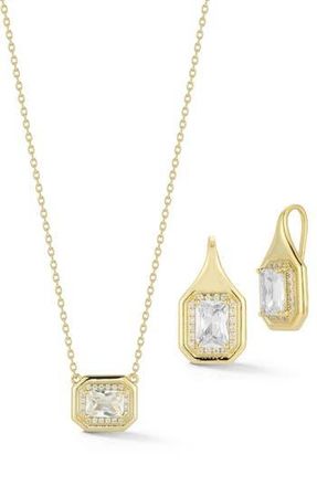 Glaze Jewelry Cubic Zirconia Pendant Necklace & Drop Earrings Set in Gold at Nordstrom Rack