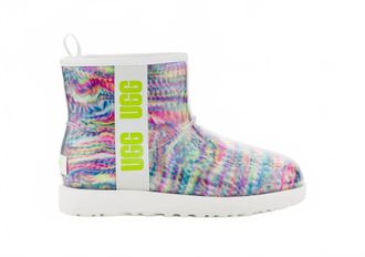 UGG Womens Classic Clear Mini Pixelate Boot In White