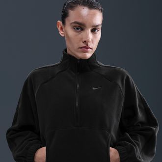 Nike Womens One Therma-FIT 1/2-Zip Top in Black | HV3715-010