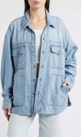 Hidden Jeans Oversize Denim Shirt in Light Wash at Nordstrom, Size X-Small