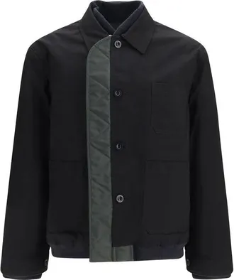 sacai Black Nylon Mens Bomber