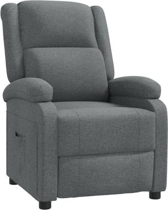 vidaXL Sillón reclinable de tela gris oscuro vidaXL
