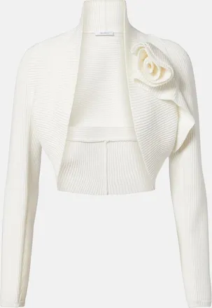 Max Mara Knitted floral-applique shrug