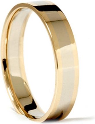 Pompeii3 14k White Yellow Gold 4mm Two Tone Wedding Band Ring Size Selectable