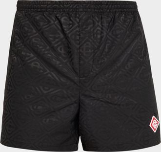 Casablanca Mens Tonal Monogram Jacquard Swim Shorts