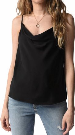 Frame Denim Cowl Neck Camisole In Noir