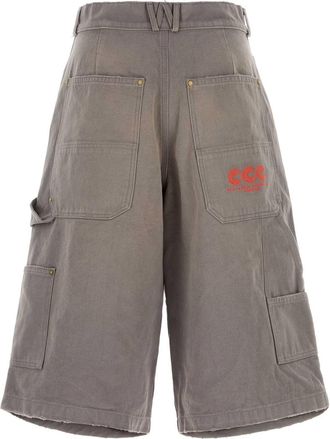 Willy Chavarria Mens Stockton Bermuda Shorts Gray Cotton Bermudas