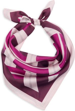 Nordstrom Print Silk Square Scarf in Burgundy - Pink Crosshatch at Nordstrom