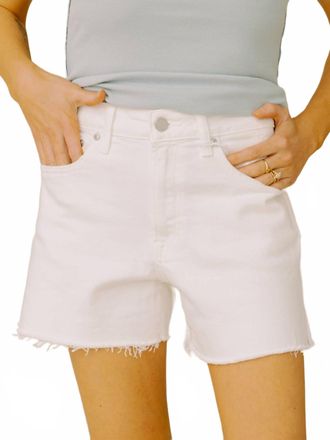 Just USA Side Slit Denim Shorts In White