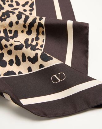 Valentino Garavani Foulard Fauve &Eacute;clat In Seta Donna ANIMALIER UNI