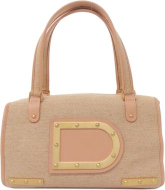 Delvaux pink Canvas Leather Handbag (Pre-Owned)