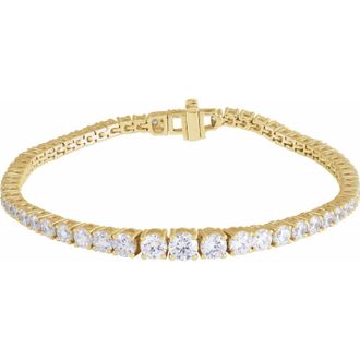 Diamond2Deal 14k Yellow Gold 6 CTW Lab-Grown Diamond Line Bracelet 7