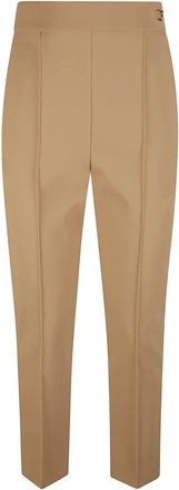 Elisabetta Franchi Pantalon van technische stof - Dames - Broeken - Beige - Maat: S Leer