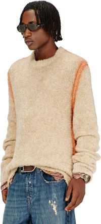 Diesel Alpaca-blend jumper with spray-dyed seams - Knitwear - Man - Brown