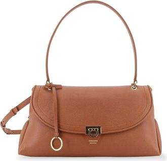 Ferragamo New Studio Zachte Leren Handtas - Dames - Handtassen - Bruin - ONE Size - Leer - Tassen
