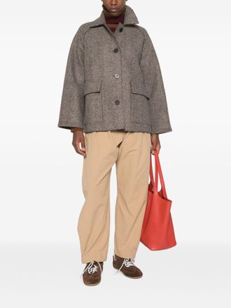 Harris Wharf London Wool and Cashmere Herringbone Jacket - grey