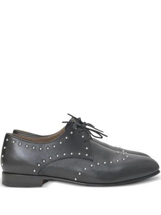 Hermès 200mm Oxfords studded loafers - women - Leather/Fabric/Rubber - 35.5 - Black