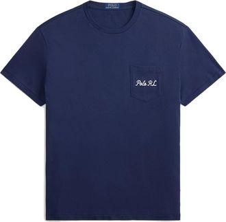 Polo Ralph Lauren Bear Society Fleece Pocket Tee - Heren - T-shirts - Blauw - L - Katoen - Tops