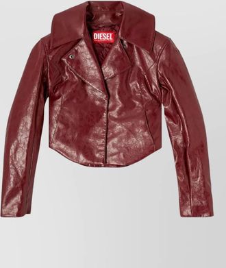 Diesel coated faux leather cropped jacket tailoring