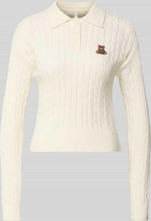 Only Slim Fit Poloshirt aus Viskose-Mix Modell KATIA in Offwhite Melange, Gr&ouml;&szlig;e XL