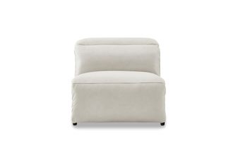 Castlery Modular Leather Power Recliner Armless Sofa with Hidden Recliner Controls - White | Jaron by Castlery