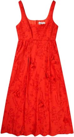 Munthe Elegante Bloemenjurk - Dames - Casual kleedjes - Rood - XL - Katoen - Kleedjes