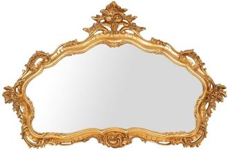 Biscottini International Biscottini - Espejo de pared Espejo de madera dorado 110x72x4 cm Made in Italy Espejo decorativo colgante Espejo largo vertical horizontal