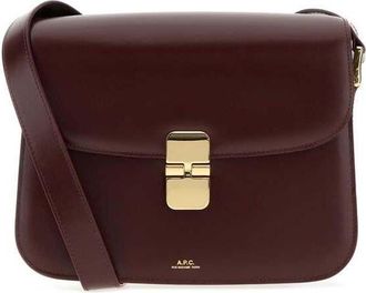 A.P.C. Grape Leather Grace Crossbody Bag Vino Vache Borse A Tracolla