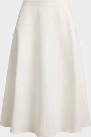 Polo Ralph Lauren Cotton-Wool A-Line Midi Skirt