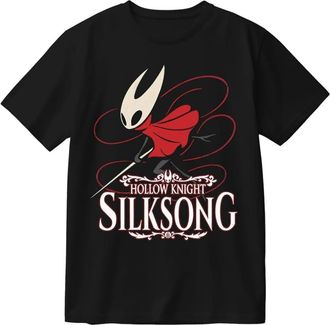 Generic Hot Game Hollow Knight Silksong Merch T-Shirt - Unisex Indie Graphic Tee for Men and Women Casual Gamer Shirt Game Gift (Black3,M)