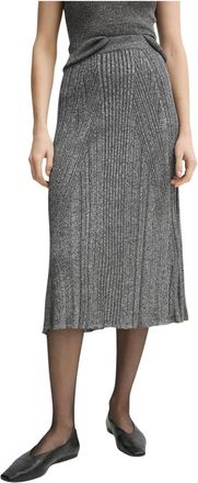 &Aacute;eron Mossy Midi Rok - Dames - Midirokken - Grijs - S - Polyester - Rokken