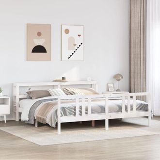 vidaXL Vidaxl - Estructura De Cama Con Cabecero Sin Colch&oacute;n Blanco 200x200 Cm