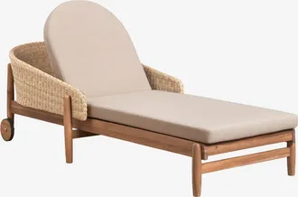 Sklum Pack De 2 Tumbonas En Madera De Acacia Y Rat&aacute;n Sint&eacute;tico Ribeira Sklum