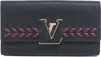 Louis Vuitton Taurillon Black Leather Long Wallet (Bi-Fold) (Pre-Owned)