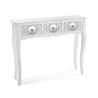 VERSA Consola recibidor con 3 cajones en madera aglomerada blanco