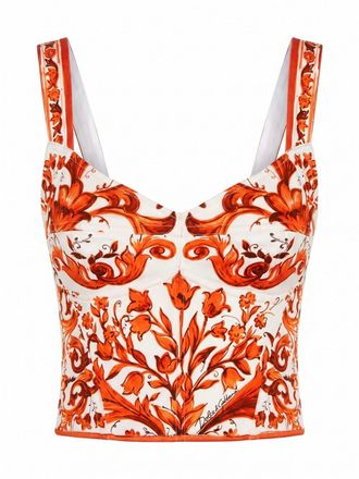 Dolce & Gabbana Maiolica-Print Bustier