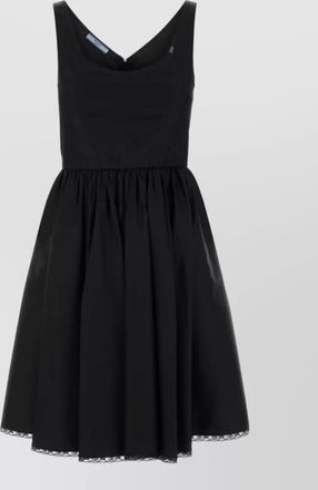 Prada renylon mini dress flared skirt lace