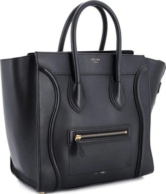 Celine Borsa tote Luggage mini in pelle liscia - Nero